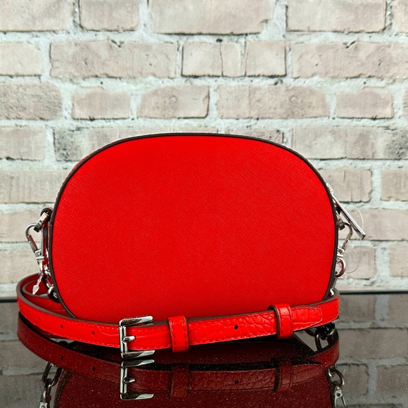 MICHAEL KORS JET SET GLAM LEATHER SMALL OVAL CROSSBODY SHOULDER BAG PURSE $448 - Picture 3 of 8